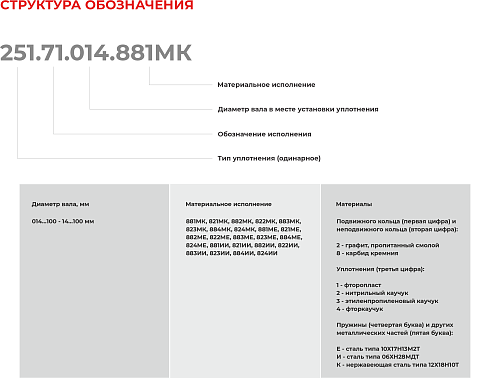 Торцевое уплотнение 251.71.100.884МК в Самаре фото