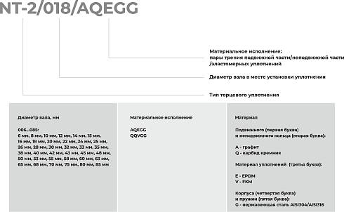 Торцевое уплотнение NT-2/080/QQVGG в Самаре фото